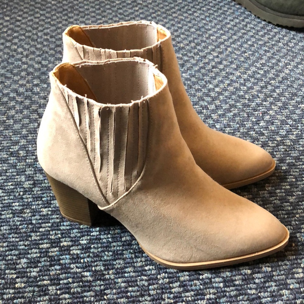 Tan suede booties